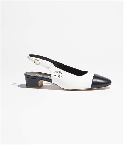 chanel calfskin slingback blue|chanel leather slingbacks.